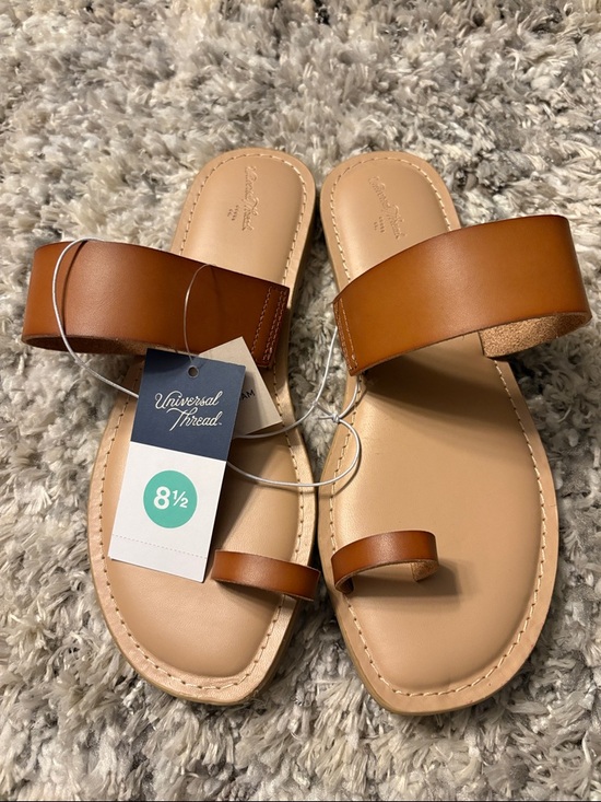 Universal Thread Shoes - Universal Thread Cognac Slide Sandals with Toe Loop